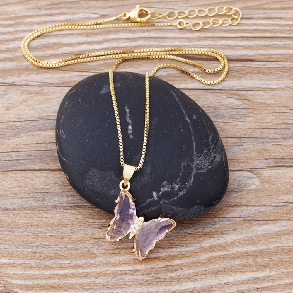 Butterfly Necklace 18k gold plated